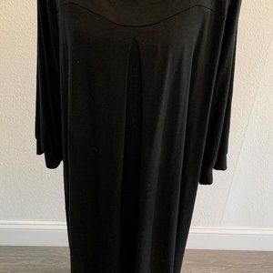 Lewis Cho Black Knit Dress Long 3/4 Sleeve Size 3X